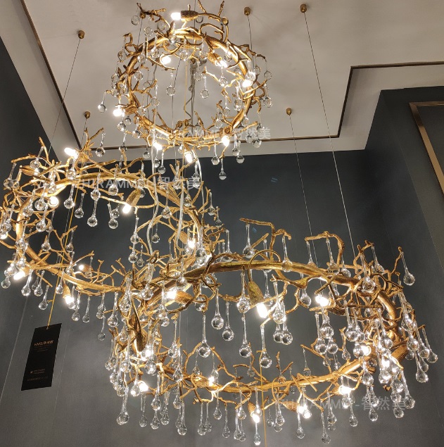 Светильник потолочный ElegantLight DZN-5396 БРОНЗА ` D600+800+1000/H300/30/G9/40W TWIG