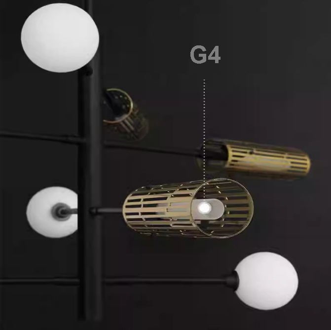 Светильник подвесной ElegantLight DZN-11503 ЧЕРНЫЙ + ЗОЛОТО ` D1150/H1000/8/G4/56W/4500K