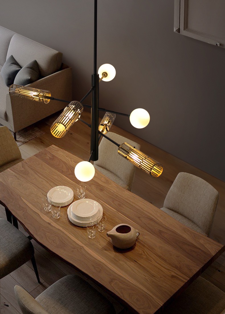 Светильник подвесной ElegantLight DZN-11503 ЧЕРНЫЙ + ЗОЛОТО ` D1150/H1000/8/G4/56W/4500K