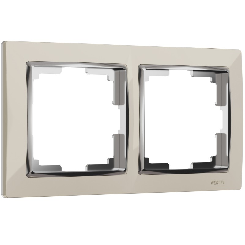 WERKEL Snabb WL03-Frame-02-ivory /Рамка на 2 поста (слоновая кость/хром) a028901 W0021903