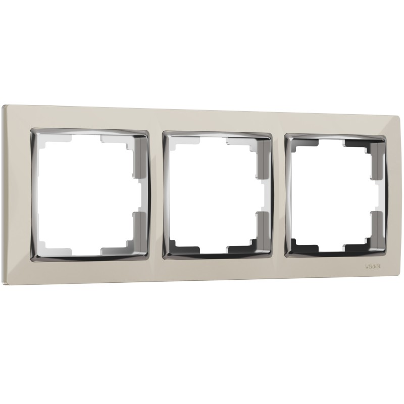 WERKEL Snabb WL03-Frame-03-ivory /Рамка на 3 поста (слоновая кость/хром) a028902 W0031903