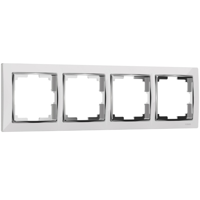 WERKEL Snabb WL03-Frame-04-white /Рамка на 4 поста (белый/хром) a028883 W0041901