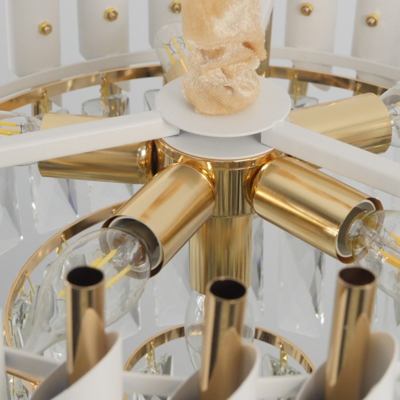 Светильник подвесной SAPFIR SPF-8708 БЕЛЫЙ+ЗОЛОТО ` D430/H360/6/E14/40W FENCE 23-12