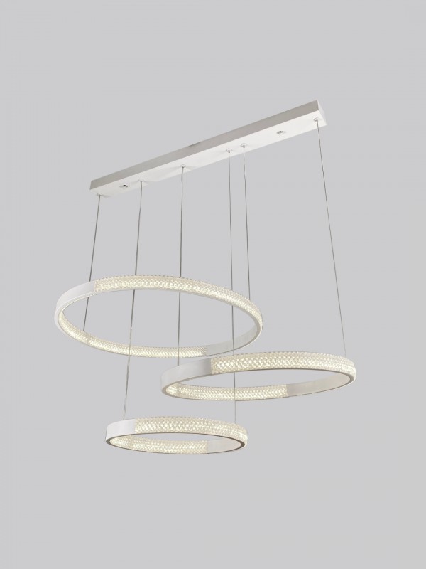 Светильник подвесной SAPFIR (2202-3-750WH) SPF-8719 БЕЛЫЙ ` D720*500/H1000/3/LED/2*75W без ПДУ TERRA