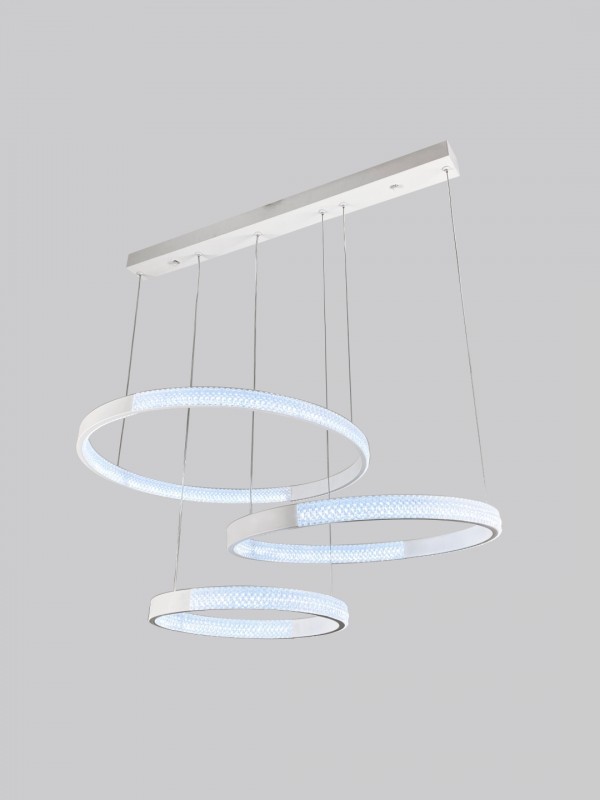 Светильник подвесной SAPFIR (2202-3-750WH) SPF-8719 БЕЛЫЙ ` D720*500/H1000/3/LED/2*75W без ПДУ TERRA