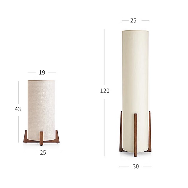 Светильник напольный DZN-11614 ДЕРЕВО + БЕЛЫЙ ` D300/H1200/2/E27/40W абажур 250мм