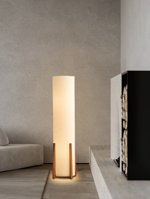 Светильник напольный DZN-11614 ДЕРЕВО + БЕЛЫЙ ` D300/H1200/2/E27/40W абажур 250мм