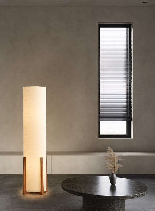 Светильник напольный DZN-11614 ДЕРЕВО + БЕЛЫЙ ` D300/H1200/2/E27/40W абажур 250мм