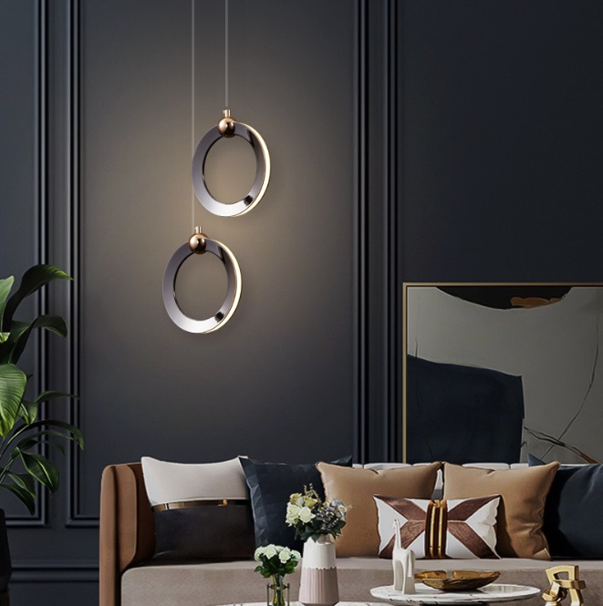 Светильник DZN-50537 ЧЕРНЫЙ + РОЗОВОЕ ЗОЛОТО ` D170/H1500/1/LED/3000K с подъёмным механизмом KARI ON