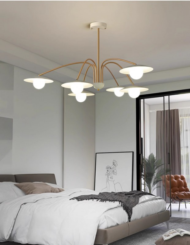 Светильник DZN-32969 БЕЛЫЙ+ЗОЛОТО ` D1200/H750/6/G9/40W