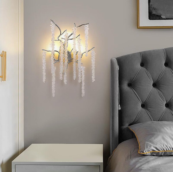 Светильник настенный DZN-5593 СЕРЕБРО / ПРОЗРАЧНЫЙ ` 3/G9/40W FLOWING 24-12