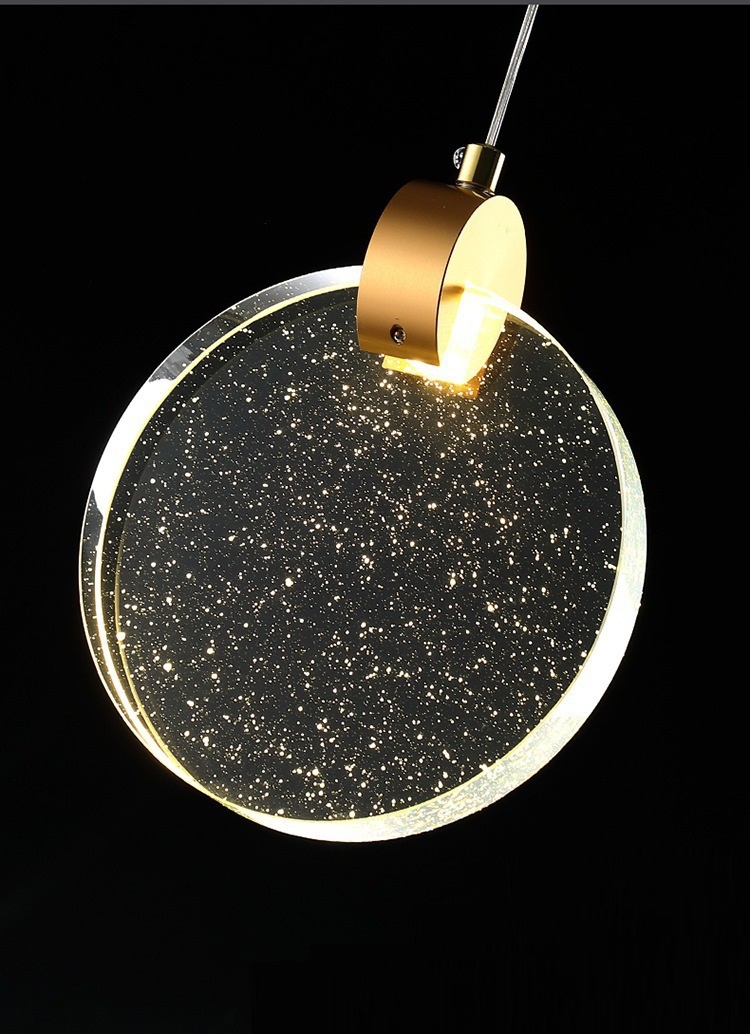 Светильник DZN-64626 ЗОЛОТАЯ БРОНЗА ` D160/H1500/1/LED/.W/4000K акриловый диск 160мм с пузырьками