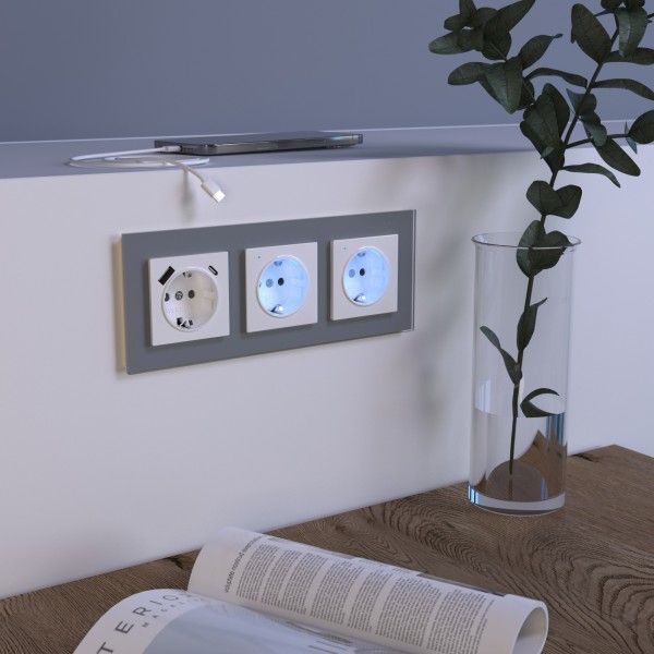 WERKEL W1171701 Розетка с быстрой зарядкой USB Type A+С белая a056272