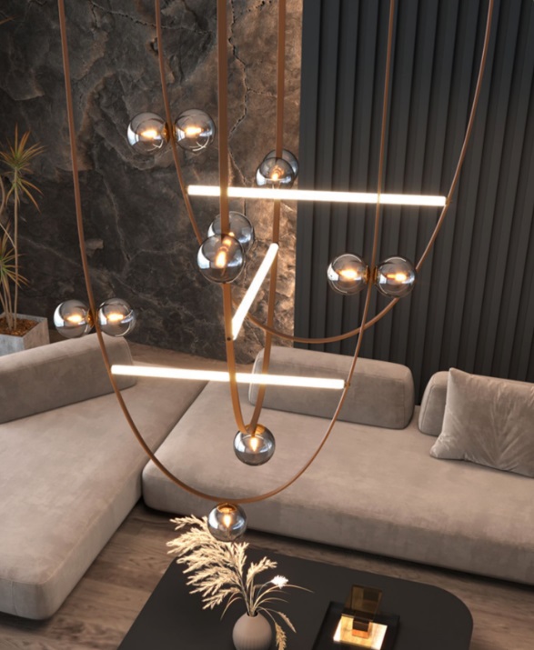 Светильник-инсталляция Elegant Light DZN 4408 ` - светящийся канат Tracer Loop BIG PROJECT