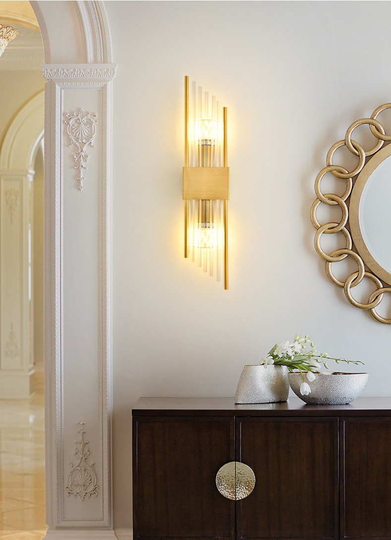 Светильник настенный ElegantLight DZN-4418 GOLD/ЗОЛОТО D110/H600/2/G9/20W NEAT 24-12