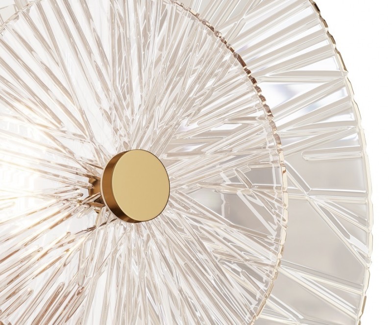 Светильник настенный ElegantLight DZN-4424 ЗОЛОТО+ПРОЗРАЧНЫЙ ` D350/H100/1/LED/12W 3000-6500K 25-03