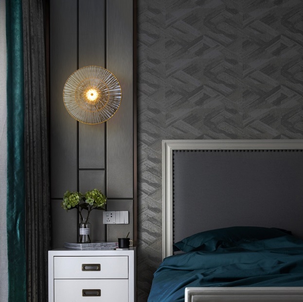 Светильник настенный ElegantLight DZN-4425 ЗОЛОТО+ЯНТАРНЫЙ ` D350/H100/1/LED/12W 3000-6500K DAISY 25