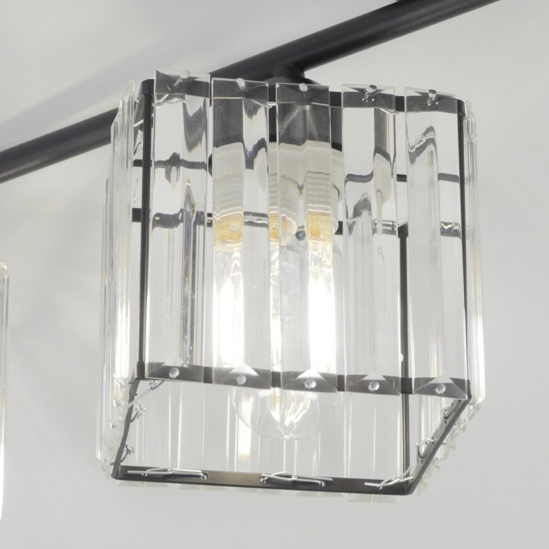 Светильник SPFD-40166 КВАДРАТ TREND BLACK/ЧЕРНЫЙ 840*200*120мм/4/E27/100W без ламп