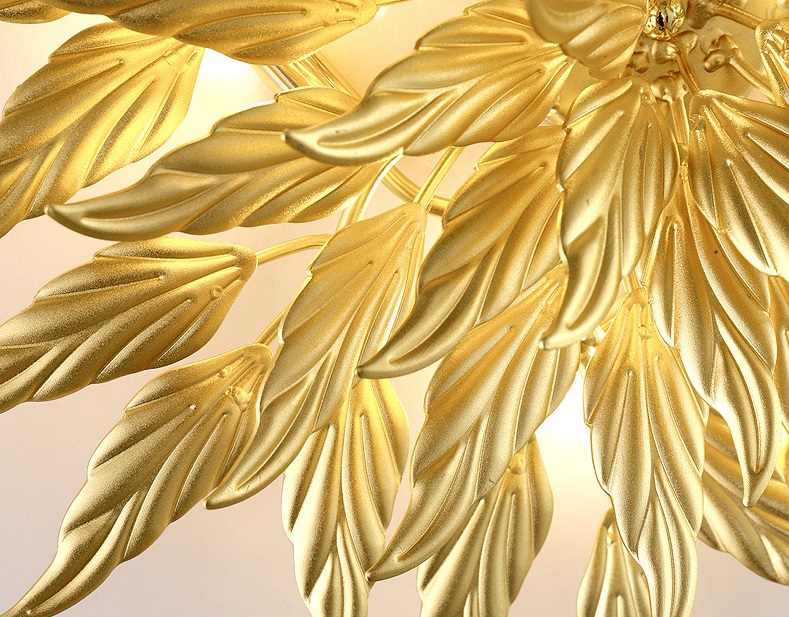 Светильник панно ElegantLight DZN-5808 ЗОЛОТО ` D500/H100/4/G9/40W GOLDENFLOWER