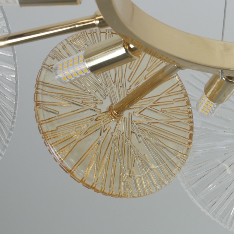 Светильник подвесной SAPFIR SPF-9088 GOLD/ЗОЛОТО ` D520*200/H1200/10/G9/40W DAISY 25-03 (1)