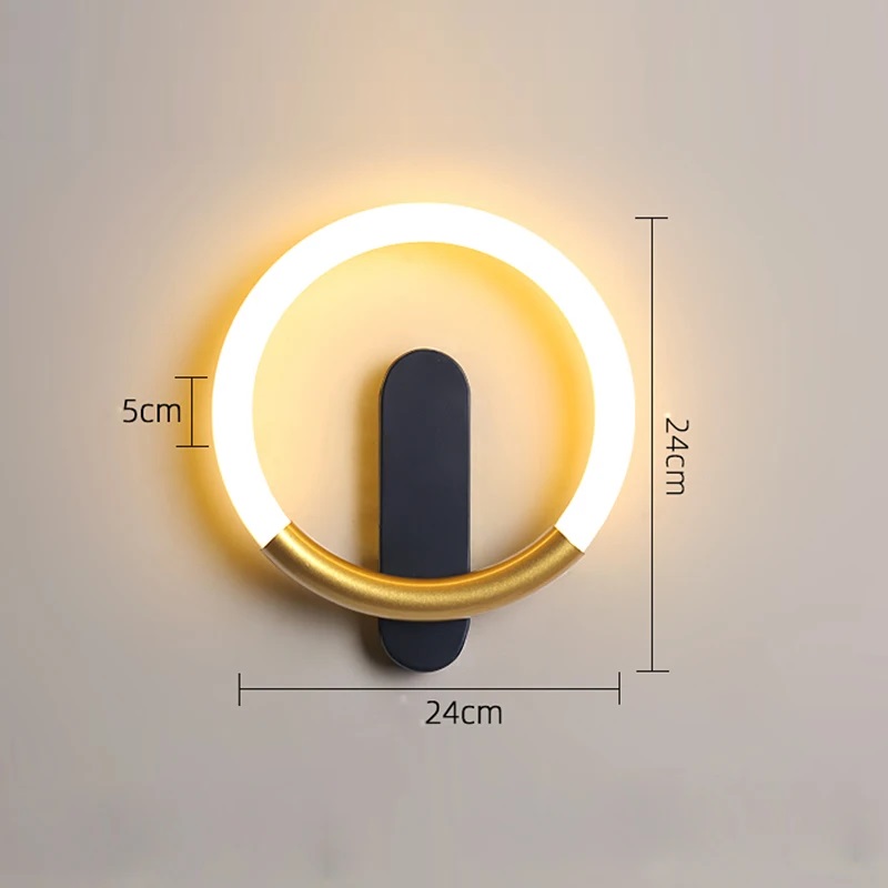 Светильник настенный ElegantLight DZN-11964 ЧЕРНЫЙ + ЗОЛОТО ` D240/H60/1/LED/12W/4500K