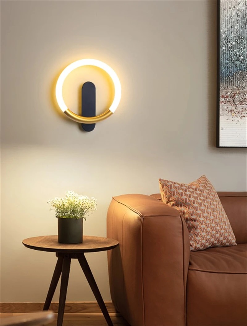 Светильник настенный ElegantLight DZN-11964 ЧЕРНЫЙ + ЗОЛОТО ` D240/H60/1/LED/12W/4500K