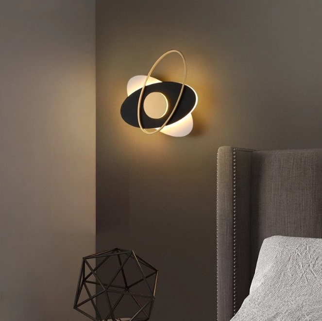 Светильник настенный ElegantLight DZN-11969 ЧЕРНЫЙ + ЗОЛОТО ` D270/H60/2/LED/22W/4500K