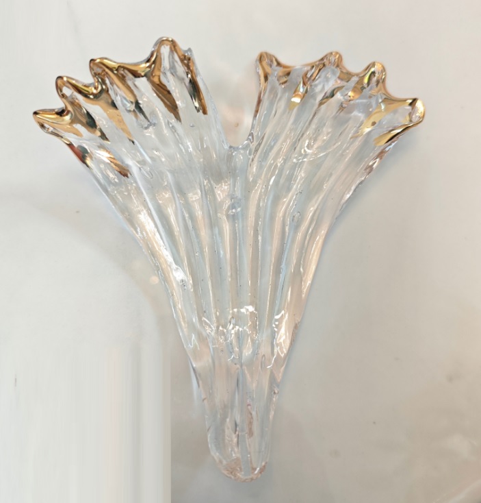 Декоративный элемент для инсталляции №1 ПРОЗРАЧНЫЙ+ЗОЛОТО ` D150*150mm с отв центре, для серии STYLE