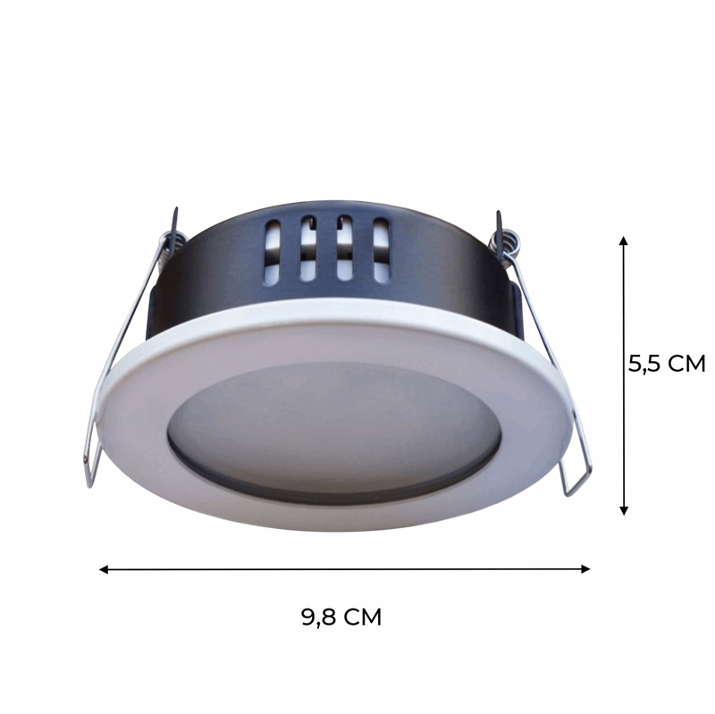 Ecola G53 H9 защищенный IP65 светильник встраив. без рефл. белый 98х55