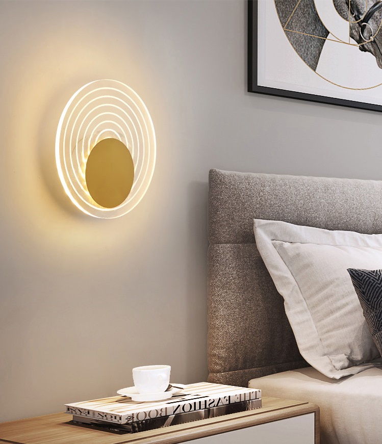 Светильник настенный SPF-4744 ЗОЛОТО ` D200/H40/1/LED/6W/4000K с выключателем GALLO 24-07