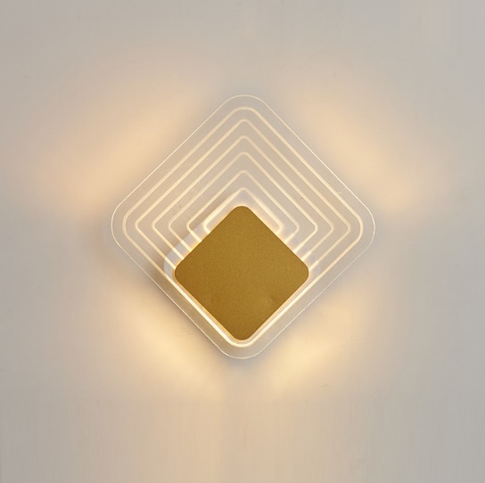 Светильник настенный SPFD-4745 ЗОЛОТО ` D200*200/H40/1/LED/6W/4000K с выключателем GALLO 24-07