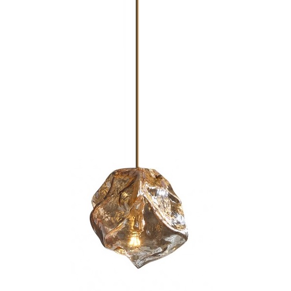 Светильник подвесной ElegantLight DZN-8199 БРОНЗА + ЯНТАРЬ ` D180/H1500/1/E27/60W LAVA 25-07 VST