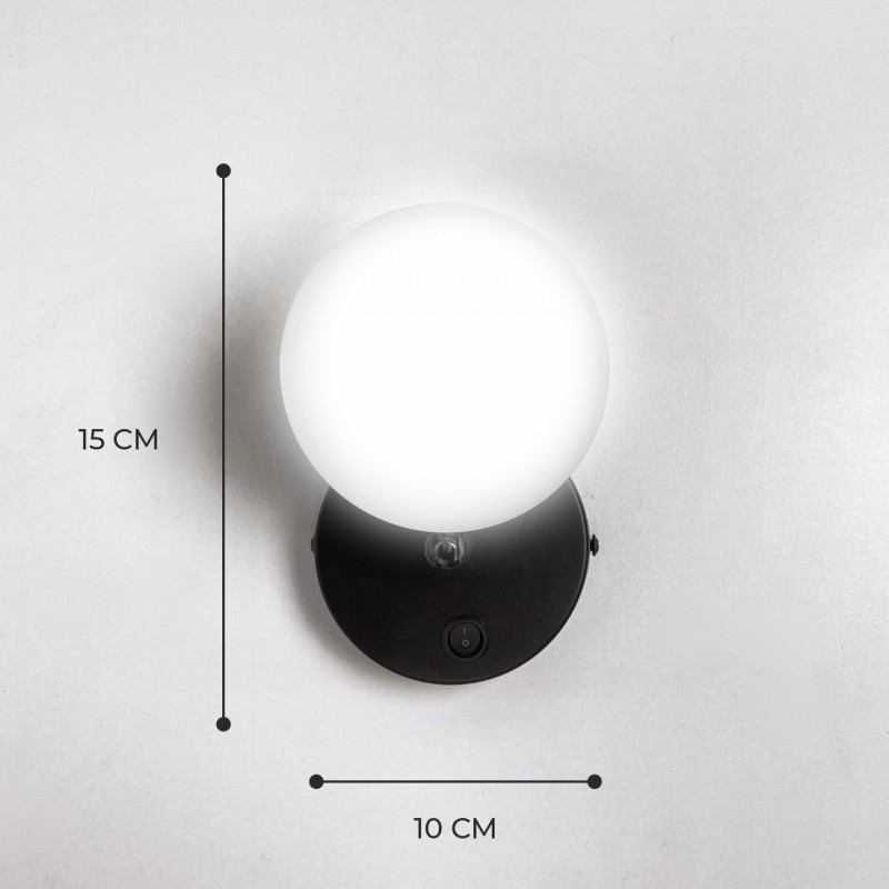 Светильник настенный SAPFIR SPF-4817 BLACK/ЧЕРНЫЙ ` D./H./1/LED/6W/4000K VIBE 24-07