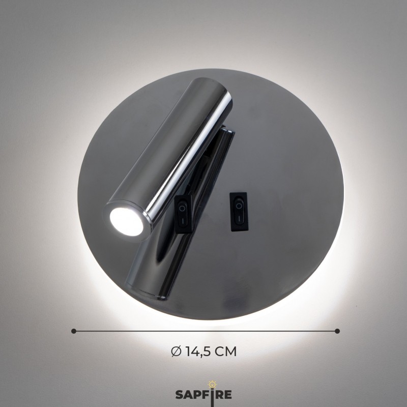 Светильник настенный SAPFIR SPF-4825 CHROME/РОМ ` D145/H70/1/LED/11W/4000K HINGE 24-07