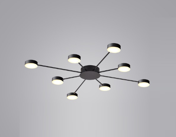 Светильник потолочный SAPFIR SPF-9387 BLACK/ЧЕРНЫЙ ` D1080/H120/8/LED/48W/4000K GERHORT