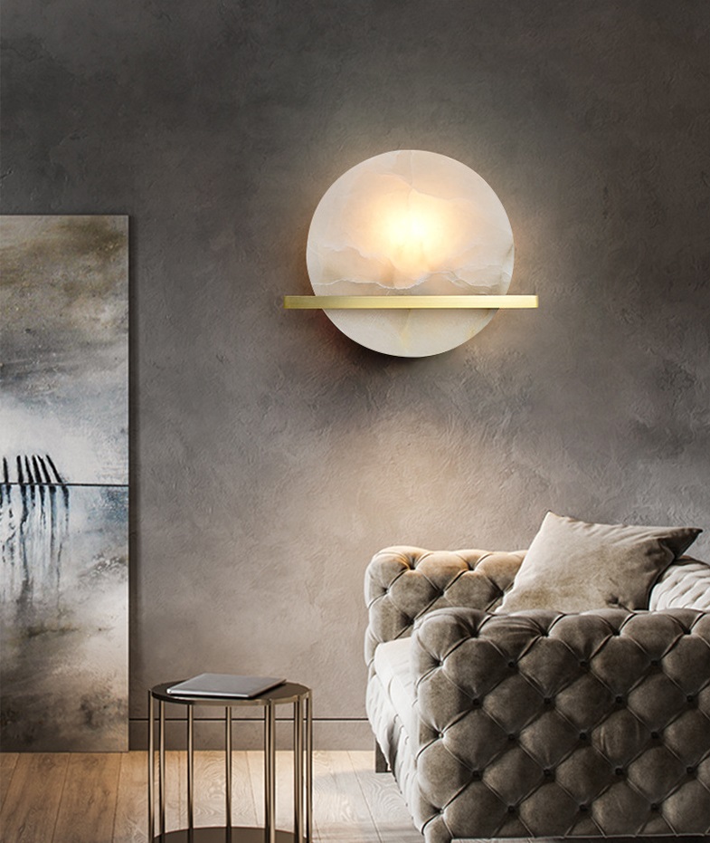 Светильник настенный ElegantLight DZN-12253 ЗОЛОТАЯ БРОНЗА + БЕЛЫЙ МРАМОР ` D300*250/H100/1/E14/40W