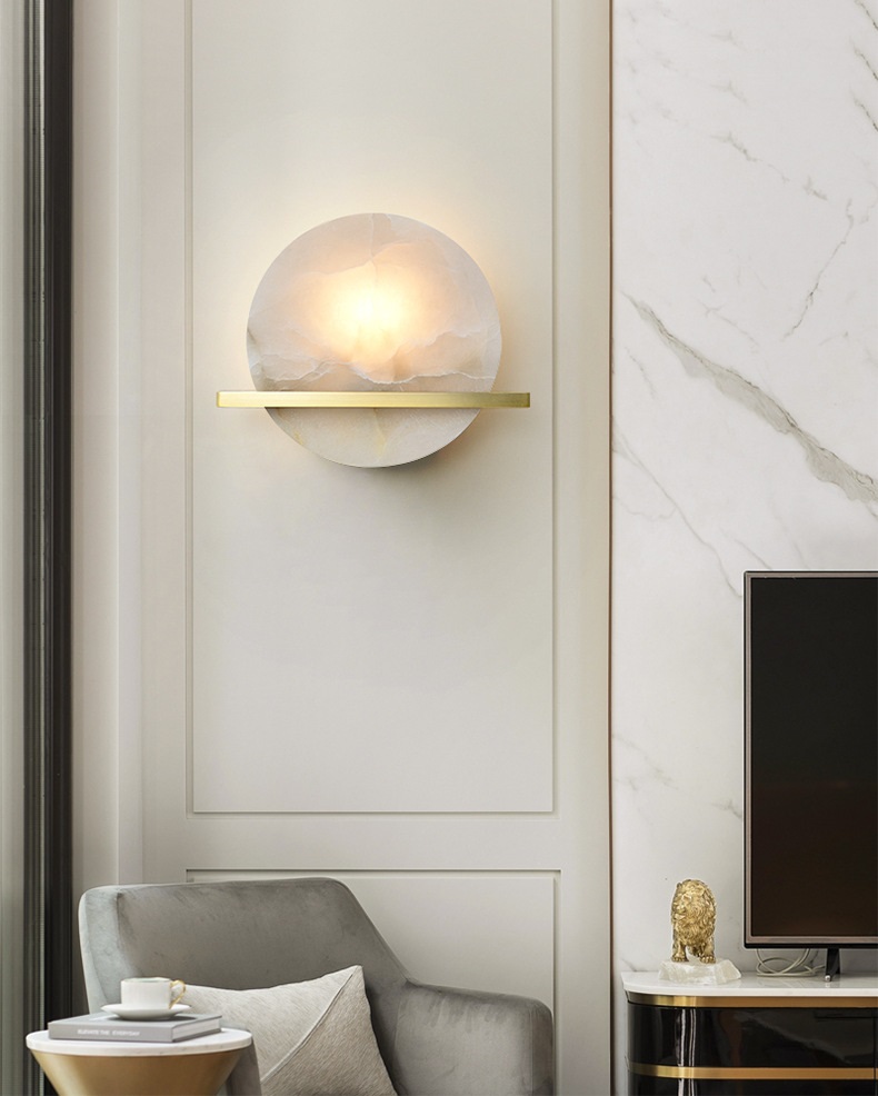 Светильник настенный ElegantLight DZN-12253 ЗОЛОТАЯ БРОНЗА + БЕЛЫЙ МРАМОР ` D300*250/H100/1/E14/40W