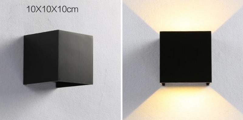 Светильник SPF-4873 BLACK/ЧЕРНЫЙ ` D100*100/H100/2/LED/2*3W/3000K IP54 CUBE 24-07 (аналог 9851)