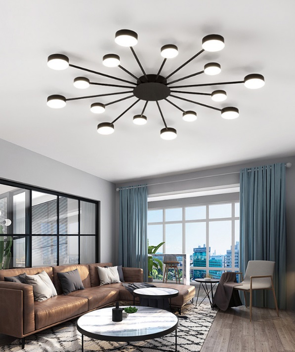 Светильник потолочный SAPFIR SPF-9425 ЧЕРНЫЙ ` D1160/H120/16/LED/..W/4000-4500К GERHORT 22-12