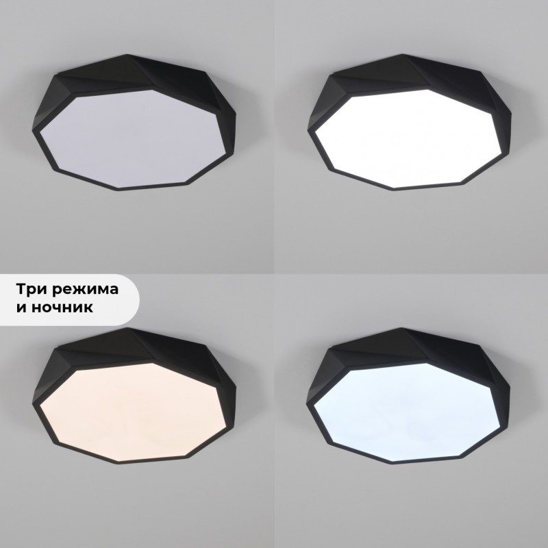 Светильник потолочный SAPFIR SPF-9436 ЧЕРНЫЙ ` D320/H50/1/LED/40W 2.4G COSMOPOLITAN SPFD