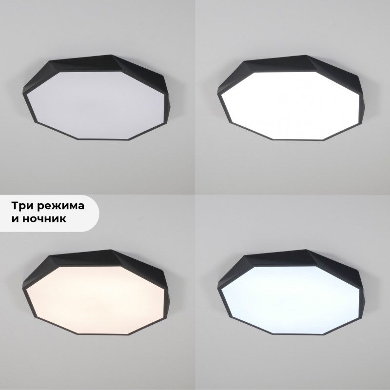 Светильник потолочный SAPFIR SPF-9438 ЧЕРНЫЙ ` D520/H50/1/LED/40W 2.4G COSMOPOLITAN SPFD