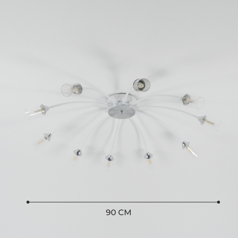 Светильник потолочный SAPFIR SPFD-9474 Белый/ром/White/Chrome/D900/H200/10/G9/100W/без ламп Arach