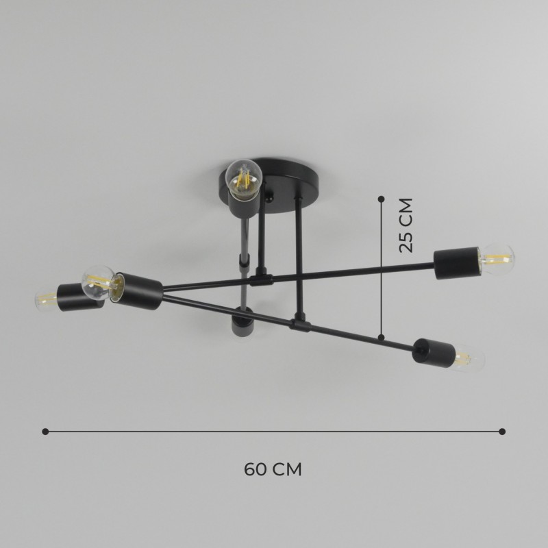 Светильник потолочный SAPFIR SPF-9496 Черный/Black ` /D600/H250/6/E27/60W/без ламп Trix SPFD