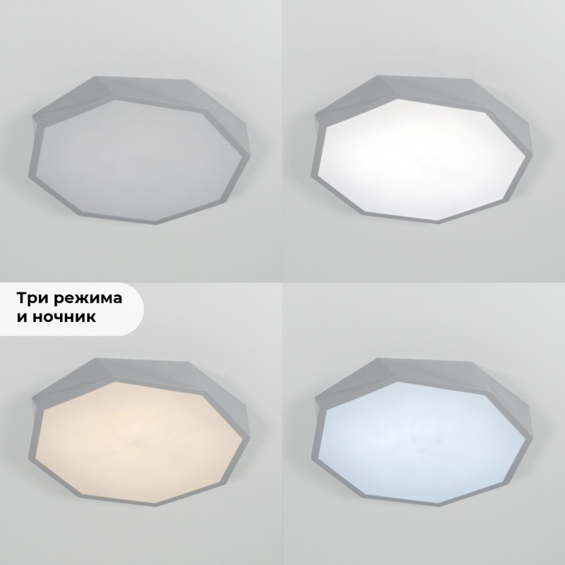 Светильник потолочный SAPFIR SPF-9499 СЕРЫЙ ` D420/H50/1/LED/40W 2.4G COSMOPOLITAN SPFD