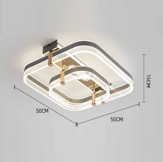 Светильник ElegantLight DZN-11124 ЧЕРНЫЙ АЛЮМИНИЙ / ЗОЛОТО ` D500*500/H150/2/LED/140W/2.4G 24-09