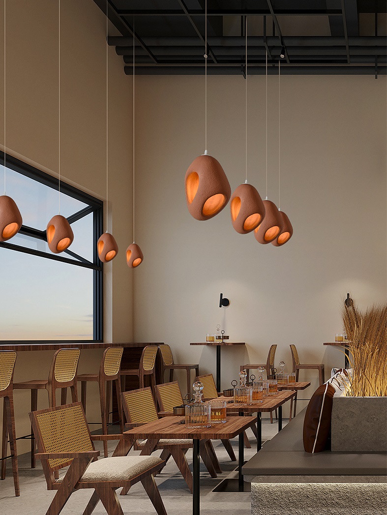 Светильник ElegantLight DZN-11136 КОРИЧНЕВЫЙ ` D420/H580+1000/1/E27/60W STONE