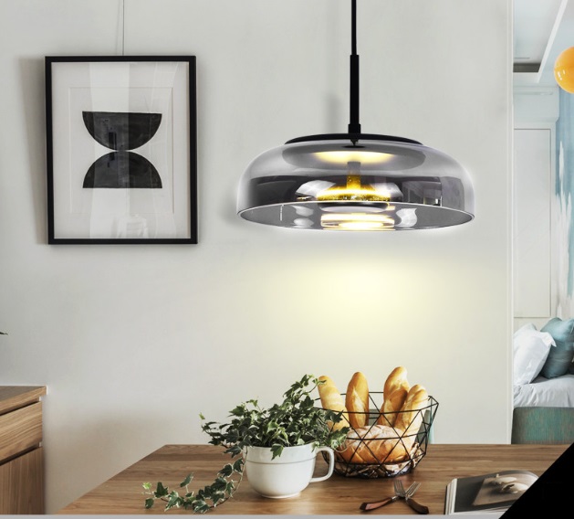 Светильник ElegantLight DZN-8230 ` РОМ+ДЫМЧАТЫЙ ` D230/H180-1500/1/LED/7W/4000K SOFIE 22-09