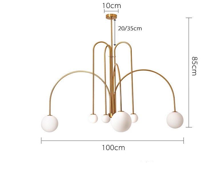 Светильник DZN-65262 ЗОЛОТАЯ БРОНЗА ` D900/H750/6/G9/30W