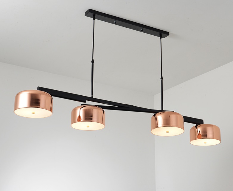 Светильник DZN1-6-161 МЕДЬ + ЧЕРНЫЙ ` 4/E27/40W MILL