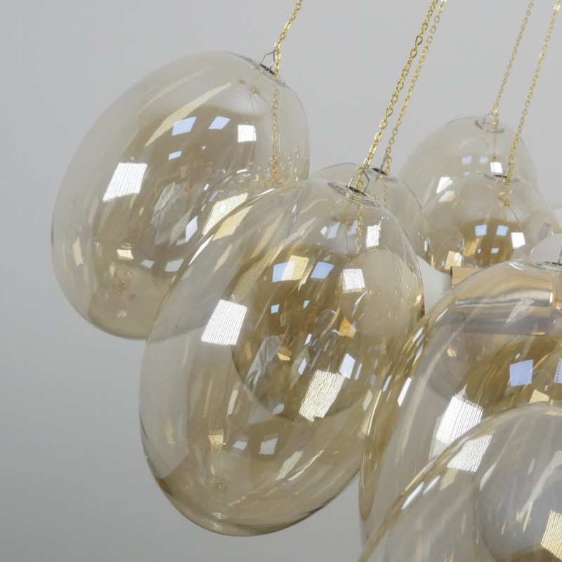 Светильник ElegantLight DZN-21918 ЗОЛОТО+КОНЬЯЧНЫЙ D/H/12/E27/40W+37 стеклянных плафонов без ламп GR